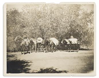 (CALIFORNIA--INYO COUNTY.) Three photographs of Death Valley-area wagon trains.